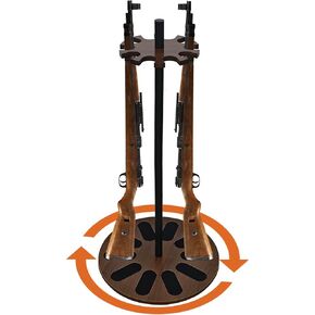 Heavy - Duty Rotary Wooden Rifle & Shotgun Rack - Vertical Stand with Padding, Holds up to 10 Long Guns