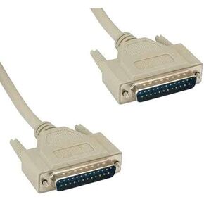 Kentek 25 Feet FT IEEE-1284 DB25 Parallel Printer Data Cable Cord 28 AWG Bi-Directional 25 Pin Molded Male to Male M/M 18PR Port for LPT Printer Scanner PC Mac Linux Modem