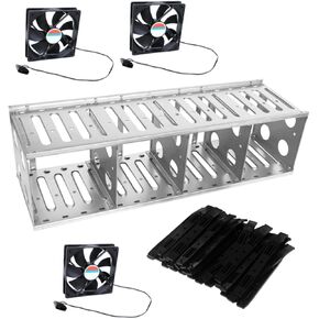 Artibetter 3.5-inch Hard Drive Cage 12/16 Bay External Hard Drive Rack Vibration Resistance 3 Fans Included Easy Install Sturdy Design