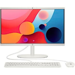 HP 22-dg0000 All-in-One Desktop, 4 Core Intel Pentium Silver J5040, Intel UHD Graphics 600, 8GB DDR4, 128GB M.2 SSD, 21.45" FHD IPS Display, Wi-Fi, RJ-45, HDMI, Windows 11 H, Cashmere White (Renewed)