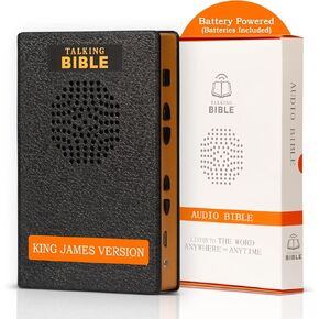 Electronic Holy Bible Audio Player in English for Seniors, Kids and The Blind, Battery Powered, KJV (King James Version), Black