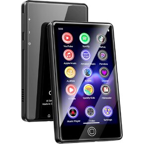 مشغل MP3 128GB مع Bluetooth و WiFi ، Android 14 ، RAM 4GB Portable Hifiless ، MP3 & MP4 Player للأطفال مع شاشة تعمل باللمس 4 بوصات ، مشغل موسيقى مع Spotify ، Amazon Music ، Pandora ، Play Store ، Black