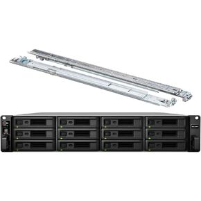 Synology Rackstation RS2421RP+ NAS Server مع وحدة المعالجة المركزية Ryzen 2.2 جيجا هرتز ، ذاكرة 32 جيجابايت ، تخزين SSD 24 تيرابايت ، 4 × 1GBE LAN ، طاقة زائدة ، حزمة تشغيل DSM مع مجموعة السكك الحديدية