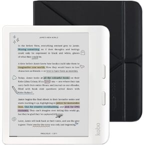 Kobo Libra Colour White eReader with Case Bundle (Black SleepCover, Case Only)