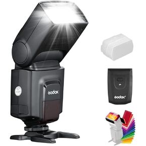 Godox TT560II لاسلكي 433 ميجا هرتز GN38 فلاش كاميرا Speedlite مع جهاز استقبال مدمج مع جهاز إرسال RT متوافق مع كاميرات Canon Nikon Sony Olympus Pentax Fuji DSLR مع حذاء ساخن قياسي