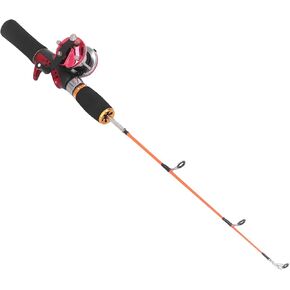 Ice Fishing Rod, Carbon Fiber Rod Reel Combo with Line, Hook Storage Box, 56cm Winter Fishing Gear Set, Ice Scoop Combination