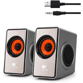 OROW Computer Speakers,12W Mini Desktop Speaker with Volume Control, 3.5mm AUX Speaker, USB Powered Laptop Speakers,Great for PC/Monitor/mac/iMac/Projector(S206)