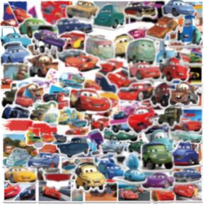 100 Pcs Cartoon Cars Stickers Cars Movie Sticker for Men Teens Adults Vinyl Waterproof Stickes for Water Bottles Laptop Guitar Skateboard Scrapbook Decals Car