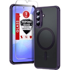 LeYi for Galaxy A36-5G Phone Case: Compatible for Samsung A36 5G Case [Mag-Safe Fit] with Screen Protector, Frosted Translucent Soft-Touch Skin & Military-Grade Protection Funda para A 36, Black
