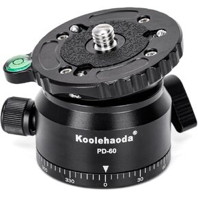 Koolehaoda Tripod Head Leveling Base, Leveling Base Half Ball Inclination 15 °, with 3/8" Thread, Offset Bubble Level and 360° Panoramic Base for Video Head, Gimbal Heads, Tripods & Monopods (PD-60) in Saudi Arabia