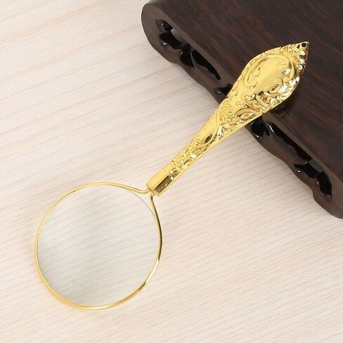 Handheld Flower Handle Magnifying Glass European Relief Pattern Handle Magnifying Glass in Saudi Arabia