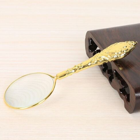 Handheld Flower Handle Magnifying Glass European Relief Pattern Handle Magnifying Glass in Saudi Arabia