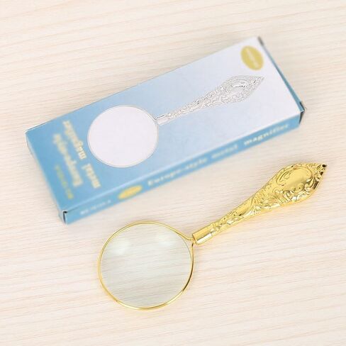 Handheld Flower Handle Magnifying Glass European Relief Pattern Handle Magnifying Glass in Saudi Arabia