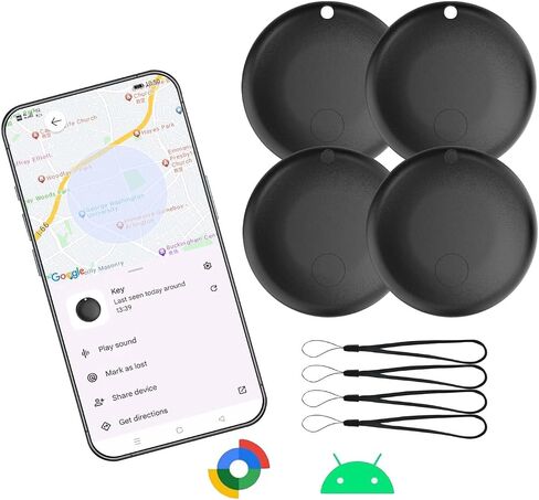 1 Tag Air Tag for Android ، علامات تعقب Android المعتمدة من Google ، علامات ذكية لنظام Android لـ Google Find My Guide (Find Hub) مفتاح App Finder/Luggage Tracker/Item Locator للمحفظة ، Bag-Black in Kuwait
