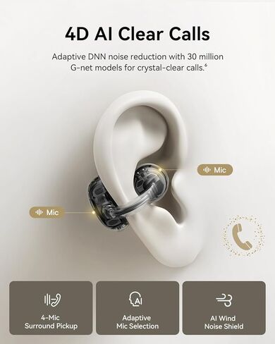 BASEUS BOWIE MC1 PRO OPEN CLIP-ON HEARSONES ، HI-RES LDAC & HIFI4 ACOUSTIC SOUND ، 5G GROFITION ULTRA Lightwight ، Superbass 2.0 ، DNN 4-MIC AI CLAW in Saudi Arabia