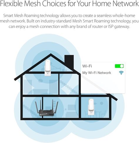 موسع نطاق شبكة Wi-Fi من D-Link AC1200 - يغطي ما يصل إلى 1550 قدم مربع و30 جهازًا - نطاق مزدوج، شبكة، نقطة وصول، منفذ إيثرنت، إعداد التطبيق (DAP-1610/RE) (متجدد) in Kuwait