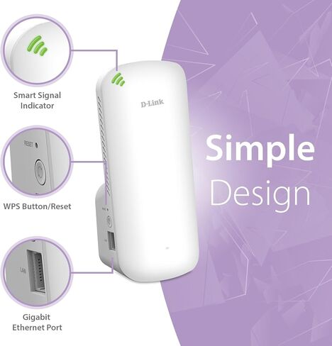 موسع نطاق شبكة Wi-Fi من D-Link AC1200 - يغطي ما يصل إلى 1550 قدم مربع و30 جهازًا - نطاق مزدوج، شبكة، نقطة وصول، منفذ إيثرنت، إعداد التطبيق (DAP-1610/RE) (متجدد) in Kuwait