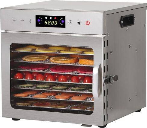 Panana Food Dehydrator Machine Dryer for Jerky: Stainless Steel Dehydrater for Fruit Herb Meat Dog Treats- Food Drier for Meat Beef Dehydration (6 trays) in Kuwait