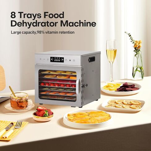 Panana Food Dehydrator Machine Dryer for Jerky: Stainless Steel Dehydrater for Fruit Herb Meat Dog Treats- Food Drier for Meat Beef Dehydration (6 trays) in Kuwait