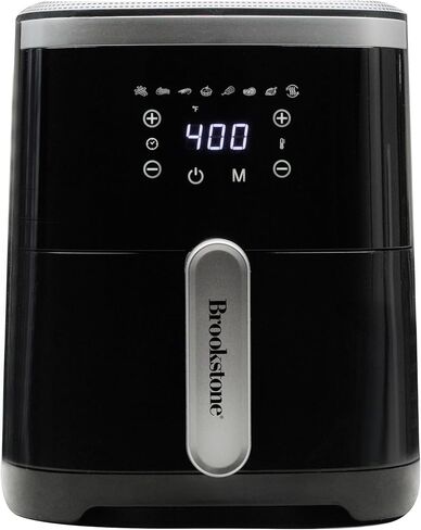 Brookstone Air Fryer – 4.5 Qt, 1300W Large Capacity Fryer with LED Display, 8 Presets, Adjustable Temp, Oil-Free Kitchen Appliance for Baking, Roasting, Frying, Healthy Crispy Meals, Black in Saudi Arabia