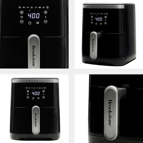 Brookstone Air Fryer – 4.5 Qt, 1300W Large Capacity Fryer with LED Display, 8 Presets, Adjustable Temp, Oil-Free Kitchen Appliance for Baking, Roasting, Frying, Healthy Crispy Meals, Black in Saudi Arabia