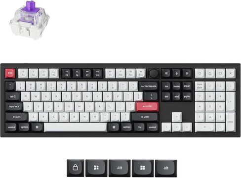 Keychron Q6 HE QMK Wireless 2.4 GHz Custom Keyboard, Rapid Trigger Bluetooth 100% Full-size with Hall Effect Gateron Double-Rail Magnetic Switches PBT Keycaps Aluminum Compatible for Mac Windows Linux in Kuwait