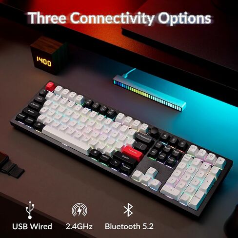 Keychron Q6 HE QMK Wireless 2.4 GHz Custom Keyboard, Rapid Trigger Bluetooth 100% Full-size with Hall Effect Gateron Double-Rail Magnetic Switches PBT Keycaps Aluminum Compatible for Mac Windows Linux in Kuwait