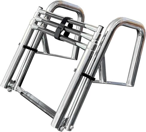 سلم قارب عائم بـ 4 خطوات، سلم خلفي قابل للطي من الفولاذ المقاوم للصدأ قابل للطي، سلم داخلي عالي التحمل مخصص للسباحة مع سلم درابزين يدوي بدواسة (سلم ذو 4 خطوات) in Kuwait