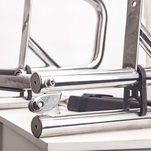 سلم قارب عائم بـ 4 خطوات، سلم خلفي قابل للطي من الفولاذ المقاوم للصدأ قابل للطي، سلم داخلي عالي التحمل مخصص للسباحة مع سلم درابزين يدوي بدواسة (سلم ذو 4 خطوات) in Kuwait