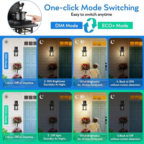 VIANIS 2 Packs Motion Sensor Outdoor Lights, Dusk to Dawn Outside Lights for House, Black Outdoor Light Fixture Sconce for House, Doorway, Entryway, Waterproof, Anti-Rust in Saudi Arabia