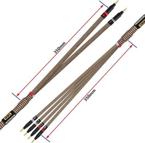 WORLDS BEST CABLES 10 Foot Ultimate - 7 AWG - Ultra-Pure OFC – Extra Premium Audiophile HiFi Bi-Wire Speaker Cable Pair with Eminence Gold Banana Plugs & TnBrwn Tweed Jacket in Saudi Arabia