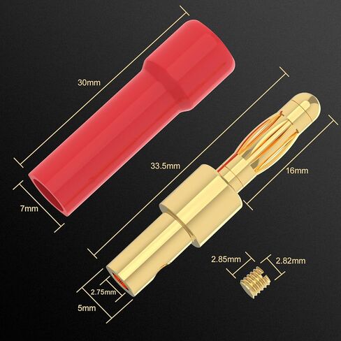 VCELINK 4mm Speaker Banana Plugs-Open Screw Type, Insulated 24K Gold Plated Speaker Wire Banana Plugs Connectors (10 Pairs(20 pcs)) in Saudi Arabia