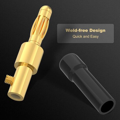 VCELINK 4mm Speaker Banana Plugs-Open Screw Type, Insulated 24K Gold Plated Speaker Wire Banana Plugs Connectors (10 Pairs(20 pcs)) in Saudi Arabia