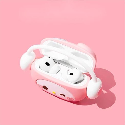 Compatible with AirPods 4 Case Cover 2024 with Cleaning Kit,Cartoon Kawaii for AirPods 4th Generation Case Silicone case for Apple Airpods 4 with Keychain for Women Girls (Kitty White) in Saudi Arabia