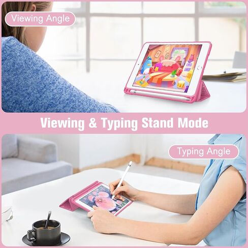 Fintie Hybrid Slim Case for iPad Mini 5 2019 / iPad Mini 4 - [Built-in Pencil Holder] Shockproof Cover with Clear Transparent Back Shell for iPad Mini 5th Generation 7.9 Inch, Rose Gold in Saudi Arabia