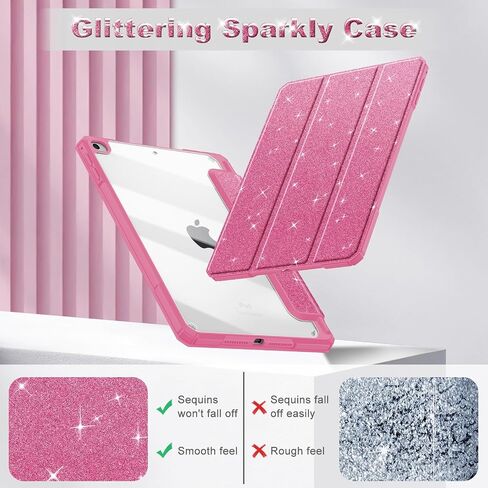 Fintie Hybrid Slim Case for iPad Mini 5 2019 / iPad Mini 4 - [Built-in Pencil Holder] Shockproof Cover with Clear Transparent Back Shell for iPad Mini 5th Generation 7.9 Inch, Rose Gold in Saudi Arabia