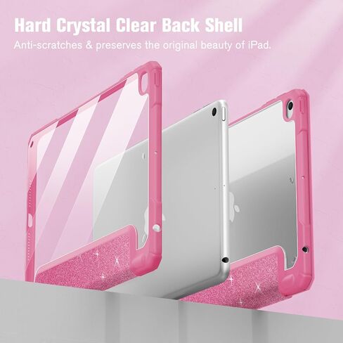 Fintie Hybrid Slim Case for iPad Mini 5 2019 / iPad Mini 4 - [Built-in Pencil Holder] Shockproof Cover with Clear Transparent Back Shell for iPad Mini 5th Generation 7.9 Inch, Rose Gold in Saudi Arabia