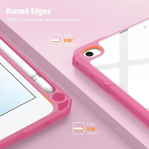Fintie Hybrid Slim Case for iPad Mini 5 2019 / iPad Mini 4 - [Built-in Pencil Holder] Shockproof Cover with Clear Transparent Back Shell for iPad Mini 5th Generation 7.9 Inch, Rose Gold in Saudi Arabia