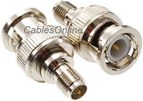 Cablesonline ، 2 عبوة RP-SMA أنثى مع دبوس الذكور إلى BNC Male Plug RF CoAxial Adapters ، RF-S123-2 in Kuwait