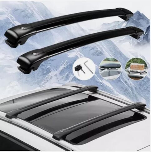 2pcs Crossbar Roof Rail Cross Bar fits for Toyota Land Cruiser LC300 J300 2021-2023(Black) in Kuwait