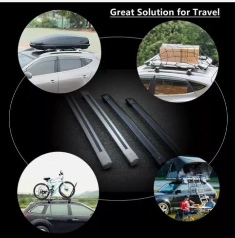 2pcs Crossbar Roof Rail Cross Bar fits for Toyota Land Cruiser LC300 J300 2021-2023(Black) in Kuwait
