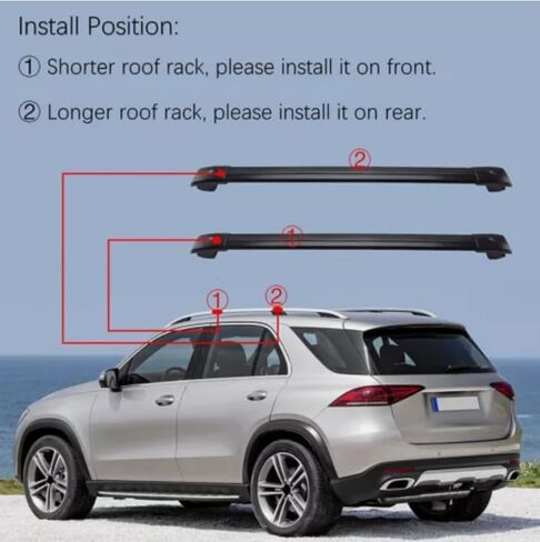 2pcs Crossbar Roof Rail Cross Bar fits for Toyota Land Cruiser LC300 J300 2021-2023(Black) in Kuwait
