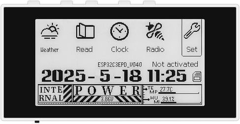 Mini E-Book Reader 2.66 Inch Display Ink Screen E Reader Devices for Viewing TXT & EPUB Files with Backlit, Dark Mode, Modify Font Size, Automatic Page Flipping Function, Alarm Clock (Black Panel) in Saudi Arabia