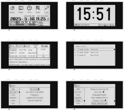 Mini E-Book Reader 2.66 Inch Display Ink Screen E Reader Devices for Viewing TXT & EPUB Files with Backlit, Dark Mode, Modify Font Size, Automatic Page Flipping Function, Alarm Clock (Black Panel) in Saudi Arabia