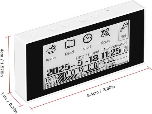 Mini E-Book Reader 2.66 Inch Display Ink Screen E Reader Devices for Viewing TXT & EPUB Files with Backlit, Dark Mode, Modify Font Size, Automatic Page Flipping Function, Alarm Clock (Black Panel) in Saudi Arabia