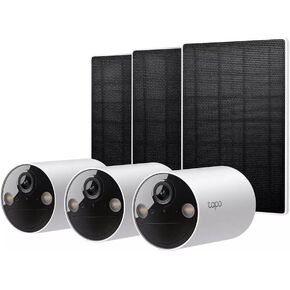 TP-Link Tapo 2k Smart Wire-Free Security Camera with Solar Panel, 3-Pack