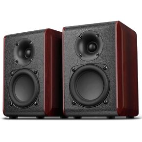 Saiyin Passive Bookshelf Speakers with 3.5 inch Woofer,Home Desktop Stereo Speakers,Amplifier or Receiver Required,Passive Surround, Front Speakers for PC/Gaming/Turntable,4 Ohms,Wall Mountable