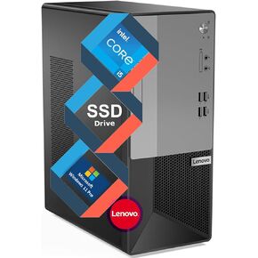 Lenovo V50t Business Tower Desktop| Intel Core-i5 Processor| 64GB RAM, 2TB Storage (1TB SSD & 1TB HDD)| 4K 3-Monitor Support (DisplayPort, HDMI, VGA)| DVD-RW| Wi-Fi| Bluetooth| RJ-45 | Windows 11 Pro