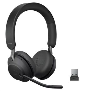 Jabra Evolve2 65 Wireless Bluetooth Headset Stereo UC-USB Blue Tooth Dongle ، متوافق مع التكبير ، Webex ، الهواتف الذكية ، الأجهزة اللوحية ، PC/MAC ، 26599-989-999 (متجدد)