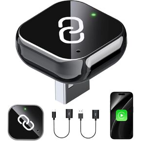 Wireless CarPlay Adapter for Cars with Built-in Wired Apple CarPlay Easily Converts Wired CarPlay to Wireless Plug and Play Upgraded Mini USB CarPlay Adapter for iPhone iOS 10 and Above